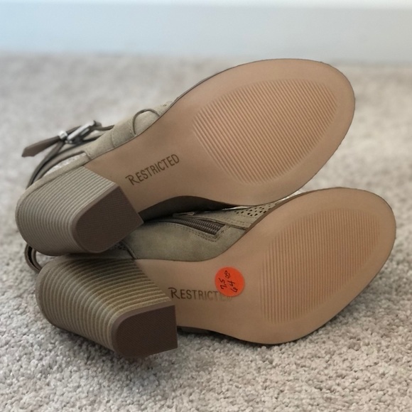 Restricted Brand Peep Toe Perforated Booties - Picture 7 of 7